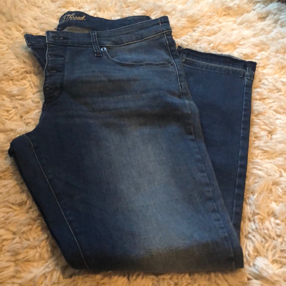 Button front jeans